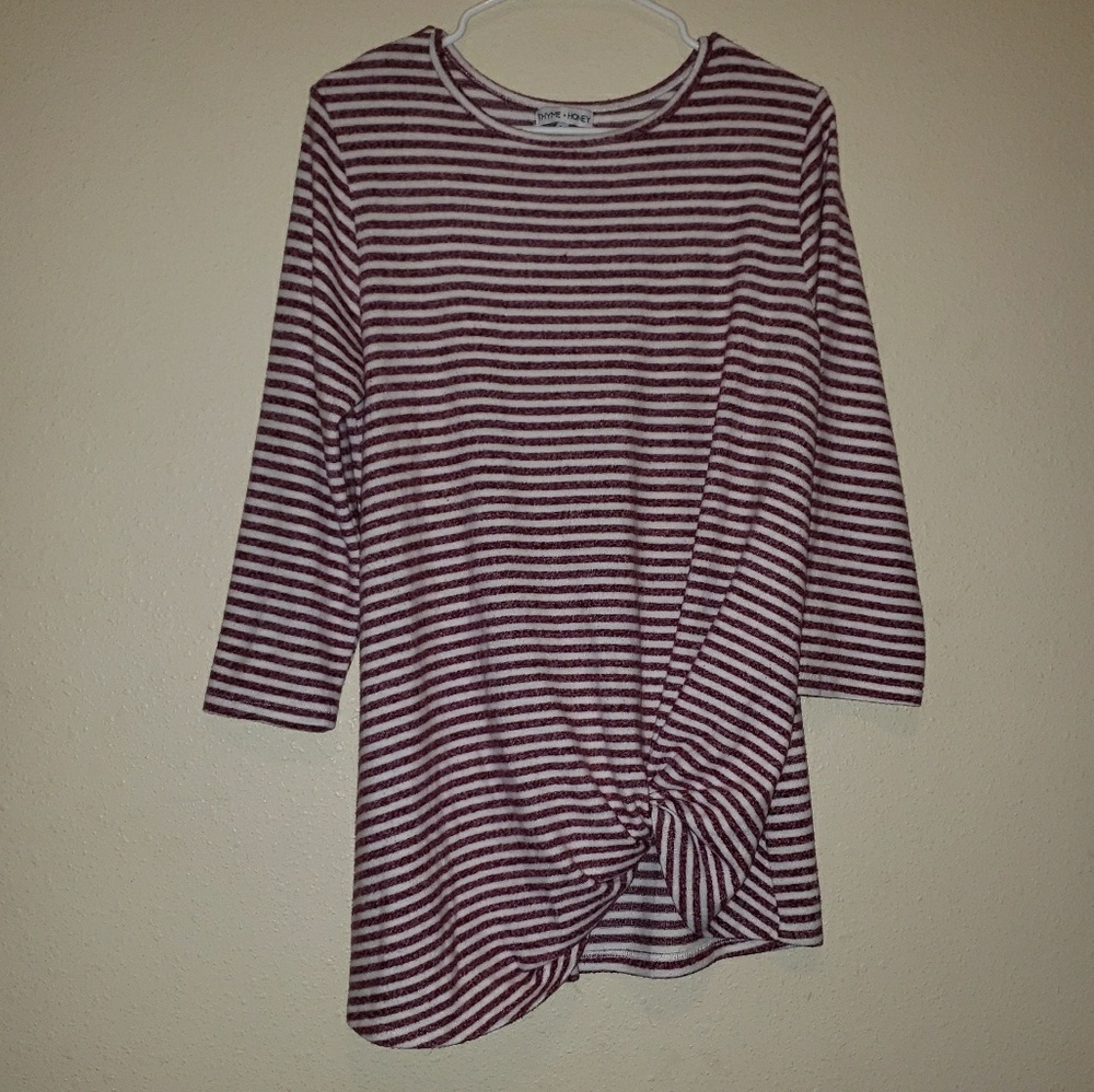 Fleece Sweater knot top size L